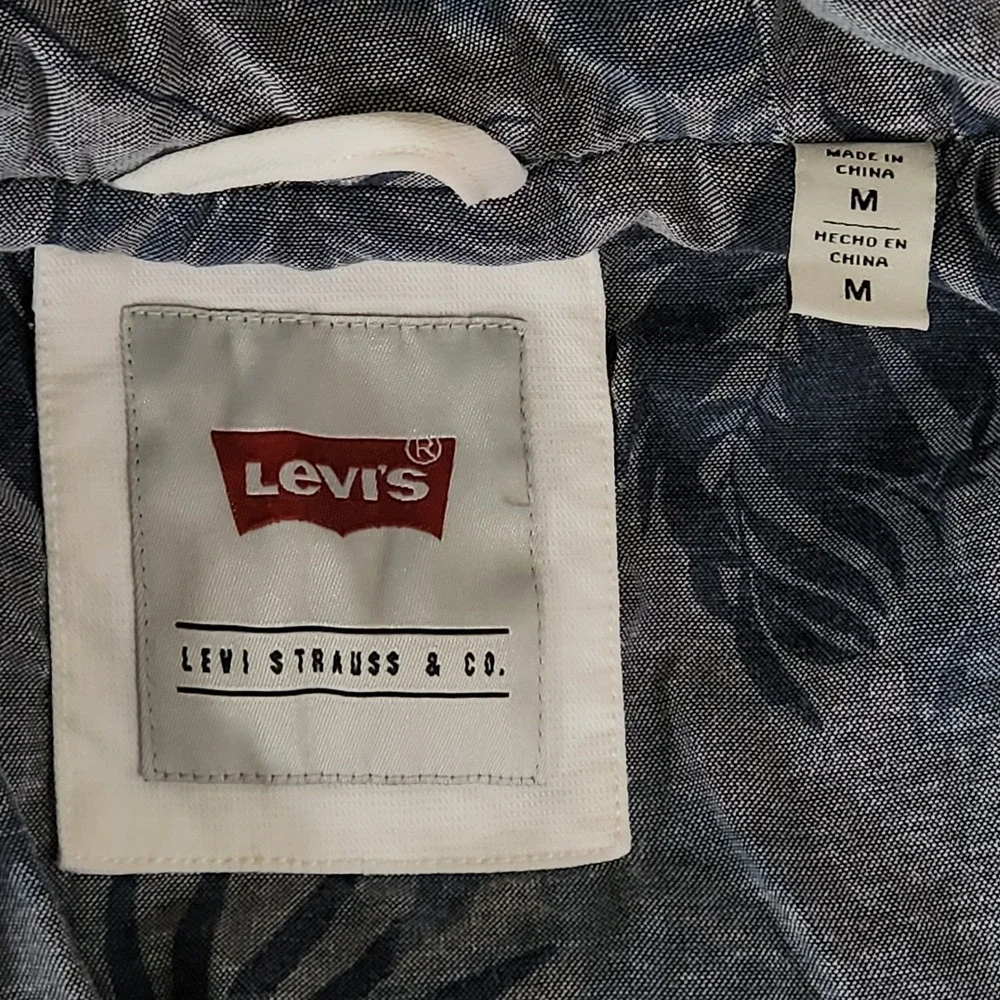 Levis‎ Lined Reverse Twill Cotton Swing Hooded White Denim Jacket Mens Medium